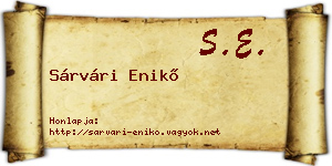 Sárvári Enikő névjegykártya